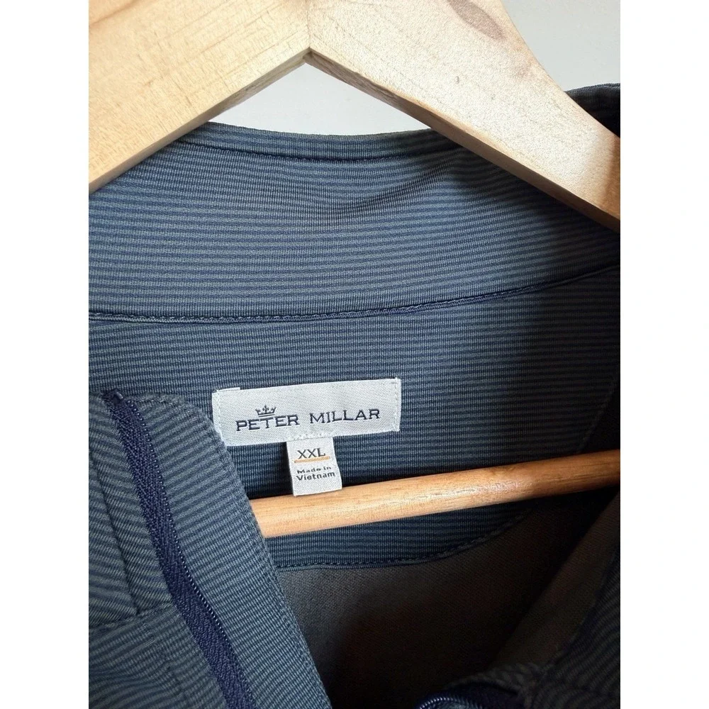 Peter Millar Perth Performance Quarter Zip Pullover Mens XXL Navy Blur Golf